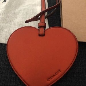 Red Coach heart purse charm